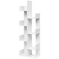 8 Shelf Wood Bookshelf with 8 Book Shelves for Home Office Decor
