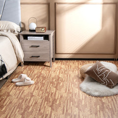 25 Tiles Wood Grain Foam Floor Mats with Borders