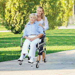 4-in-1 Bedside Commode Wheelchair with Detachable Bucket