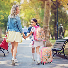 2 Pieces 12 Inch 18 Inch Kids Luggage Set with Backpack and Suitcase for Travel