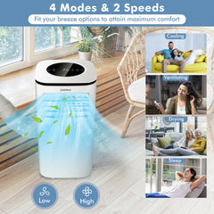 9000 BTU(Ashrae) Portable Air Conditioner with Fan and Dehumidifier