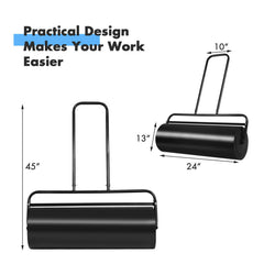 24 x 13 Inch Heavy-Duty Tow Lawn Roller Water Filled Metal Push Roller