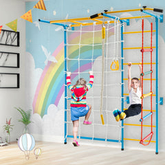 7 In 1 Kids Indoor Gym Playground Swedish Wall Ladder