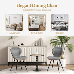 Set of 2 Armless Dining Chair Modern Accent Chairs with