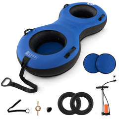 80 Inch 2-Person Inflatable Snow Sled for Kids and Adults