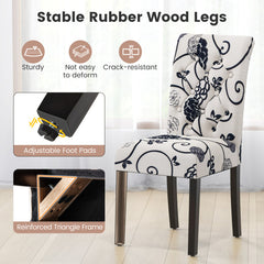 2 Pieces Tufted Dining Chair Set with Adjustable Anti-Slip Foot Pads
