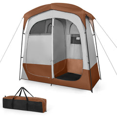 2 Rooms Oversize Privacy Shower Tent with Removable Rain Fly and Inside Pocket