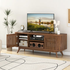 2-Door TV Stand for TVs up to 60 Inches with Adjustable Shelves