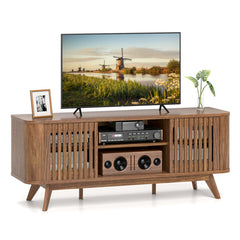 2-Door TV Stand for TVs up to 60 Inches with Adjustable Shelves