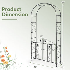 2 in 1 Garden Arbor with Door and Latch for Outdoor Lawn