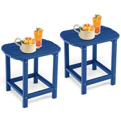 2-Pieces18 Inches Adirondack Outdoor Side Table for Patio and Garden