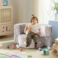 2-in-1 Toddler Chair Glow in the Dark Kids Couch with Cover Convertible Sofa