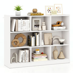3-Tier Open Bookcase 8-Cube Floor Standing Storage Shelves