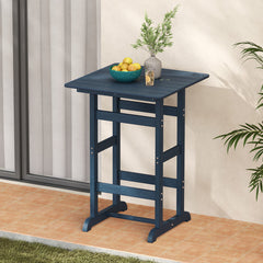 30 Inch Square Bar Table Dining Table with Slatted Tabletop for Poolside