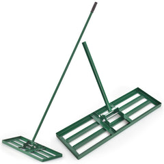 30 x 10 Inch Lawn Leveling Rake with Ergonomic Handle
