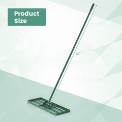 30 x 10 Inch Lawn Leveling Rake with Ergonomic Handle