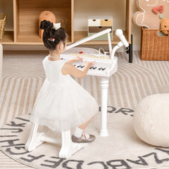 31 Keys Kids Piano Keyboard with Stool and Piano Lid