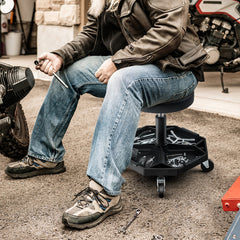 330 LBS Capacity Pneumatic Rolling Mechanic Stool with Padded Seat