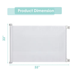 33 Inch Tall Retractable Mesh Safety Gate for Indoor and Outdoor Use