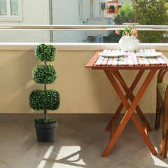 35 Inch Artificial Boxwood Topiary Ball Tree with Cement-filled Pot