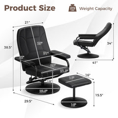 360° Swivel Recliner Chair with Ottoman
