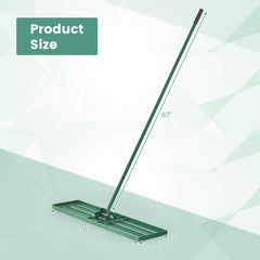 36 x 10 Inch Lawn Leveling Rake with Ergonomic Handle