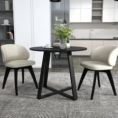 36 Inch Mid-Century Round Dining Table with Pedestal Base for Dining Room