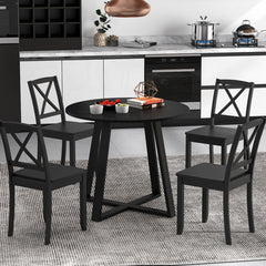 36 Inch Mid-Century Round Dining Table with Pedestal Base for Dining Room