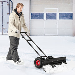 36 Inches Snow Shovel with Wheels and Adjustable Angle