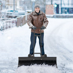 36 Inches Snow Shovel with Wheels and Adjustable Angle