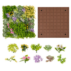 20" x 20" 3D Hanging Succulents with 10 Types of Mixed Faux Plants for Balcony Home