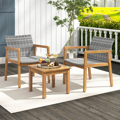 3 Pieces Patio Furniture Set with Chair