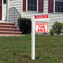 6 Feet Vinyl UPVC Real Estate Realtor Yard Sign Post