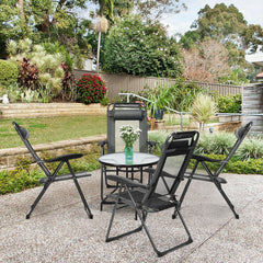 4 Pieces Patio Garden Adjustable Reclining Folding Chairs with Headrests
