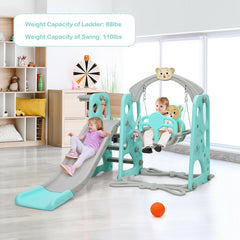 3-in-1 Toddler Climber and Swing Set Slide Playset