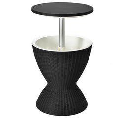 3 Pieces Outdoor Rattan Bar Table with Extendable Tabletop