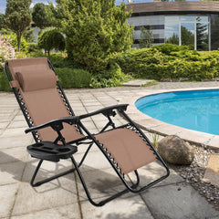 Outdoor Folding Zero Gravity Reclining Lounge Chair