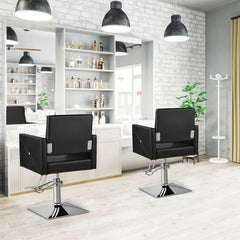 360° Swivel Cushioned Barber Hair Styling Chair for Hair Salon with Hydraulic Pump