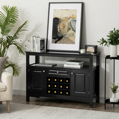 Elegant Classical Multifunctional Wooden Wine Cabinet Table for Kitchen Dining