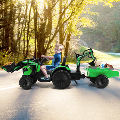 12V 3 in 1 Kids Ride On Excavator with Shovel Bucket and Music