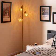 3-Globe Floor Lamp with Foot Switch and 3 E26 Bulb Bases
