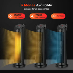 1500W PTC Ceramic Electric Space Heater with Remote Control