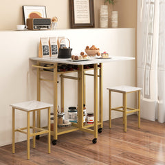 3 Pieces Dining Table Set with 6-Bottle Wine Rack