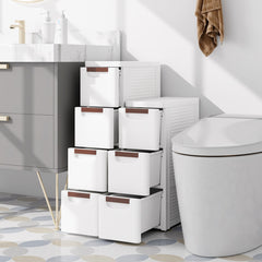 3/4/5/6-Drawer Rolling Organizer Unit Narrow Storage Cabinet with Built-In Wheels for Small Space