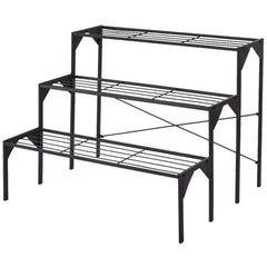 Outdoor 3 Tier Metal Plant Stand with Heavy Duty Rack for Multiple Use