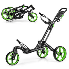 3 Wheel Folding Golf Push Cart with Scoreboard and Adjustable Handle