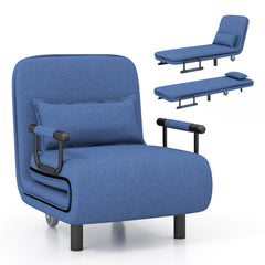 3-in-1 Convertible Sofa Bed with 5-Position Adjustable Backrest and Lumbar Pillow