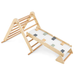 3-in-1 Pikler Triangle Climbing Set Kids Foldable Montessori Toys with Ramp