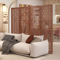4/6-Panel Solid Wood Room Divider Folding Partition Stand