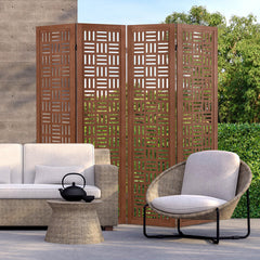 4/6-Panel Solid Wood Room Divider Folding Partition Stand
